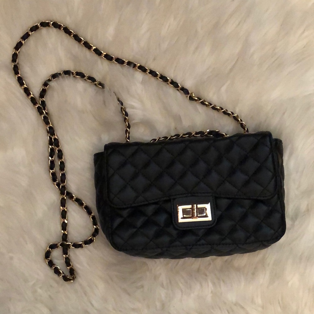 Quilted black crossbody purse